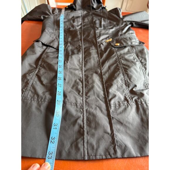 Cole Haan Packable Hooded Rain Coat Jacket Black XS Travel Bag - Picture 6 of 8